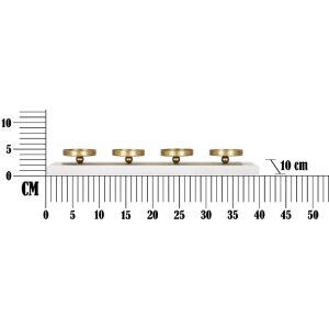 Mauro Ferretti Kaarshouder Marmer voor 4 kaarsen 40x10x5 cm goud