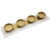 Mauro Ferretti Kaarshouder Marmer voor 4 kaarsen 40x10x5 cm goud