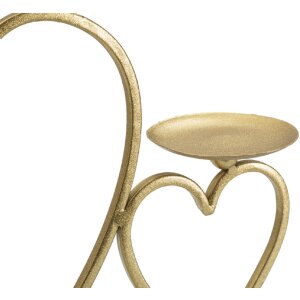 Mauro Feretti Kaarshouder Hart voor 2 kaarsen 30x9x20 cm goud