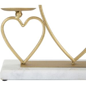 Mauro Feretti Kaarshouder Hart voor 2 kaarsen 30x9x20 cm goud