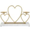 Mauro Feretti Kaarshouder Hart voor 2 kaarsen 30x9x20 cm goud