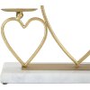 Mauro Feretti Kaarshouder Hart voor 2 kaarsen 30x9x20 cm goud