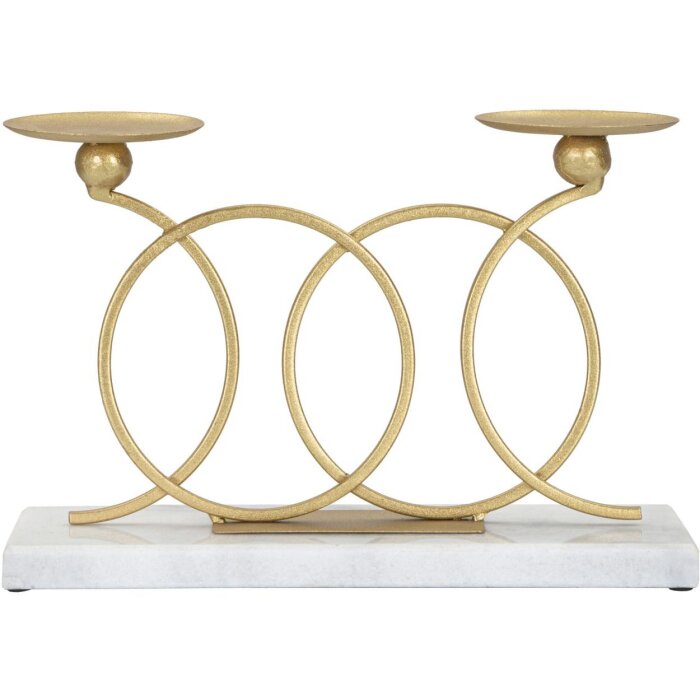 Mauro Ferretti Kaarshouder Eeuwigheid voor 2 kaarsen 30x9x20 cm goud
