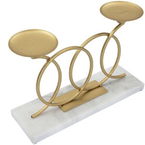 Mauro Ferretti Kaarshouder Eeuwigheid voor 2 kaarsen 30x9x20 cm goud