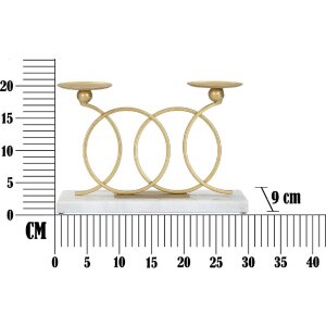 Mauro Ferretti Kaarshouder Eeuwigheid voor 2 kaarsen 30x9x20 cm goud
