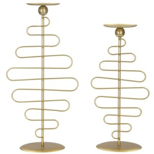 Mauro Ferretti kandelaar Alid - Twee-stuksstel 25x16x51 cm en 20x16x43 cm goud