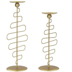 Mauro Ferretti kandelaar Alid - Twee-stuksstel 25x16x51 cm en 20x16x43 cm goud