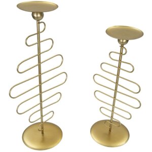 Mauro Ferretti kandelaar Alid - Twee-stuksstel 25x16x51 cm en 20x16x43 cm goud