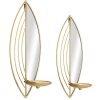 Mauro Ferretti Wandkandelaar blad - 2-stuksstel 18x13x41 cm en 15x13x35 cm goud