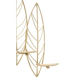 Mauro Ferretti Wandkaarshoeders 5 bladeren 66x14x56 cm goud