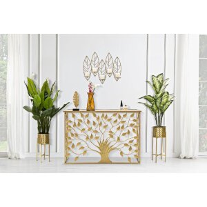 Mauro Ferretti Wandkaarshoeders 5 bladeren 66x14x56 cm goud