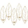 Mauro Ferretti Wandkaarshoeders 5 bladeren 66x14x56 cm goud