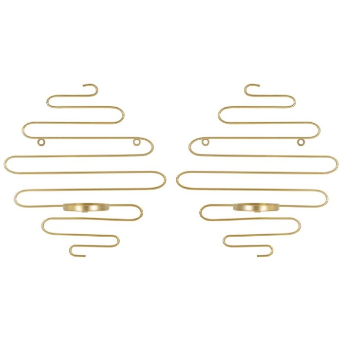 Ferretti Alid Wandkandelaar-set van 2 stuks 33x10x34 cm goud