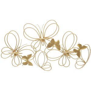 Mauro Ferretti Wandkandelaar Motieven 3-vlammen 61x12x34 cm goud