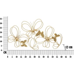 Mauro Ferretti Wandkandelaar Motieven 3-vlammen 61x12x34 cm goud