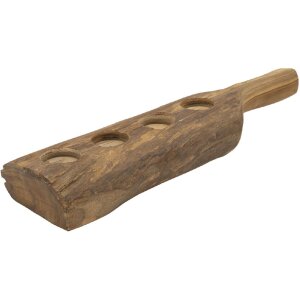 Mauro Ferretti Teak-kandelaar 4-licht 51x14x6 cm bruin