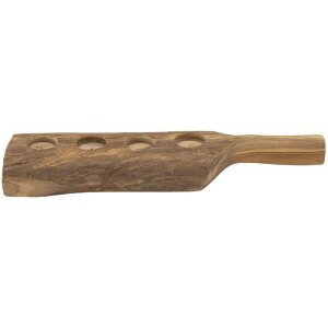 Mauro Ferretti Teak-kandelaar 4-licht 51x14x6 cm bruin