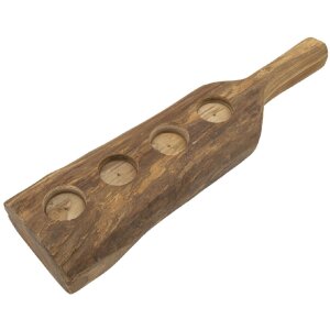 Mauro Ferretti Teak-kandelaar 4-licht 51x14x6 cm bruin