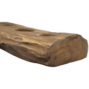 Mauro Ferretti Teak-kandelaar 4-licht 51x14x6 cm bruin