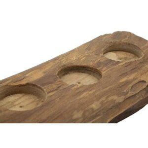 Mauro Ferretti Teak-kandelaar 4-licht 51x14x6 cm bruin