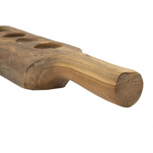 Mauro Ferretti Teak-kandelaar 4-licht 51x14x6 cm bruin