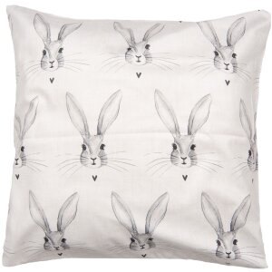 Clayre & Eef Kussenhoes Bunny Beige Grijs 45x45 cm...