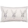 Clayre & Eef RUB36 Kussenhoes Bunny Motief Beige-Grijs 30x50 cm Landelijke stijl