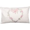 Clayre & Eef SLF36 Kussenhoes 30x50 cm Beige Roze Hart Landelijke Stijl
