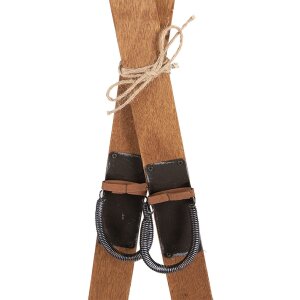 Clayre & Eef Decoratie Ski Set 2 Bruin Hout Ijzer 60...