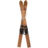 Clayre & Eef Decoratie Ski Set 2 Bruin Hout Ijzer 60 cm Vintage Retro Stijl