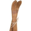 Clayre & Eef Decoratie Ski Set 2 Bruin Hout Ijzer 60 cm Vintage Retro Stijl