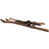 Clayre & Eef Decoratieve Skis met Skistokken Bruin Vintage Hout Ijzer 24x10x90 cm
