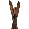 Clayre & Eef Decoratieve Skis met Skistokken Bruin Vintage Hout Ijzer 24x10x90 cm