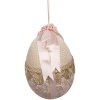 Clayre & Eef Decoratieve Hanger Ei Textiel Beige Roze Ø14x18 cm Voorjaarsdecoratie