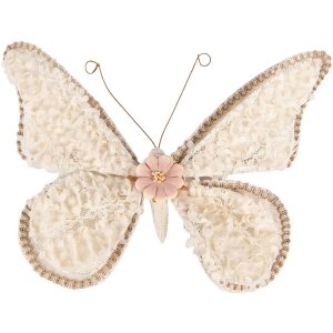 Clayre & Eef Decoratie Vlinder Beige 30x3x24 cm