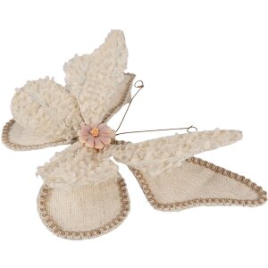 Clayre & Eef Decoratie Vlinder Beige 30x3x24 cm
