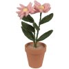 Clayre & Eef Decoratieve bloem in een pot Roze 26 cm Landelijke stijl Textiel Plastic