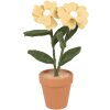 Clayre & Eef decoratieve bloem geel 8x8x26 cm landelijke stijl textiel op kunststof