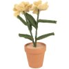 Clayre & Eef decoratieve bloem geel 8x8x26 cm landelijke stijl textiel op kunststof
