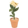 Clayre & Eef decoratieve bloem geel 8x8x26 cm landelijke stijl textiel op kunststof