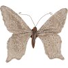 Clayre & Eef Decoratieve Vlinder Beige 28x4x22 cm Landelijke stijl met borduursel