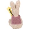 Clayre & Eef Decoratief Konijn met Bloem Beige Paars 10x10x19 cm