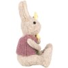Clayre & Eef Decoratief Konijn met Bloem Beige Paars 10x10x19 cm