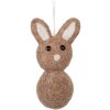 Clayre & Eef decoratieve hanger konijn bruin beige 6x7x12 cm landelijke stijl