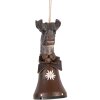 Clayre & Eef decoratieve koebel retro hout ijzer 7x8x15 cm vintage stijl