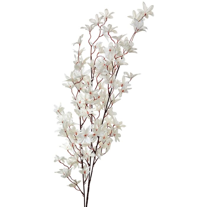 Clayre & Eef decoratieve tak kunstbloem wit 110 cm