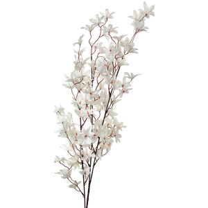 Clayre & Eef decoratieve tak kunstbloem wit 110 cm