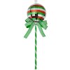 Clayre & Eef Kerstlabel Lolly Ø9x25cm Groen Rood Plastic