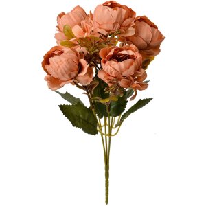 Clayre & Eef 6PL0381O Kunstbloem Oranje 34 cm Pioen...