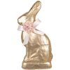 Clayre & Eef sierkonijn goud 11x5x22 cm textiel plastic strik